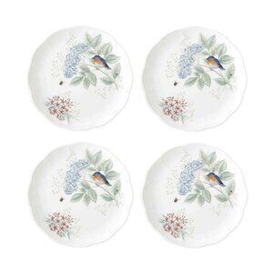4 new with tags Lenox Butterfly Meadow BLUEBIRD 11-inch Porcelain Dinner Plates